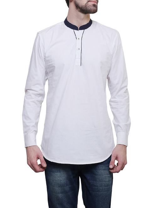 white cotton short kurtas - 14232794 - Very Small Image - 1