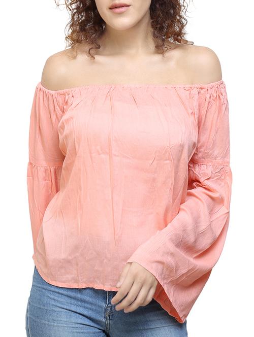 peach viscose regular top - 14232839 - Very Small Image - 1