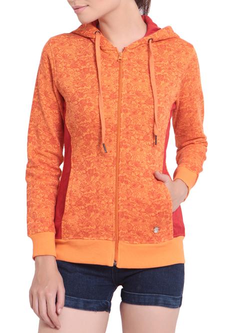 orange fleece hooded sweatshirt - 14233749 - Very Small Image - 1