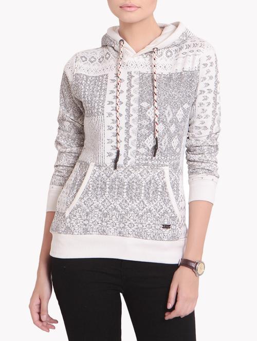 white fleece hooded sweatshirt - 14233758 - Very Small Image - 1