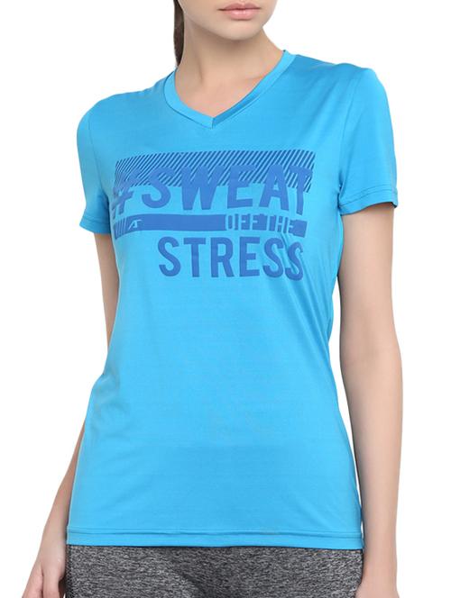 light blue printed casual tee - 14234113 - Very Small Image - 1