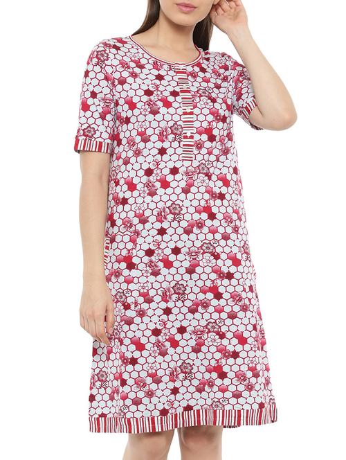 multicolored printed cotton nighty - 14234785 - Very Small Image - 1