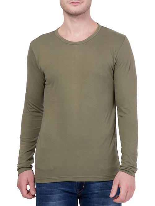 olive green cotton t-shirt - 14236357 - Very Small Image - 1