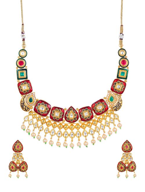 red brass necklaces and earring - 14237306 - Very Small Image - 1