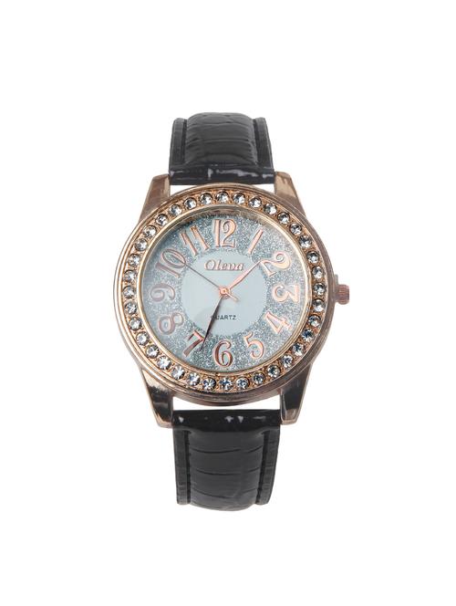 oleva black women's leather watch oplw-12 - 14237697 - Very Small Image - 1