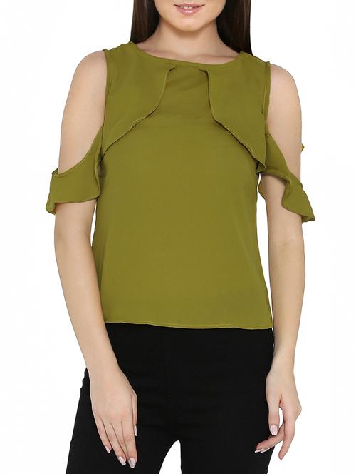 cold shoulder flared top - 14238395 - Very Small Image - 1
