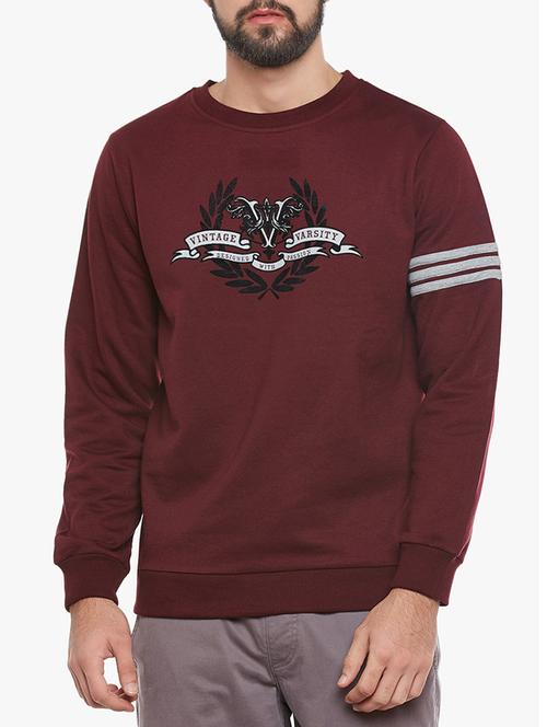 marsala fleece printed sweatshirt - 14238649 - Very Small Image - 1