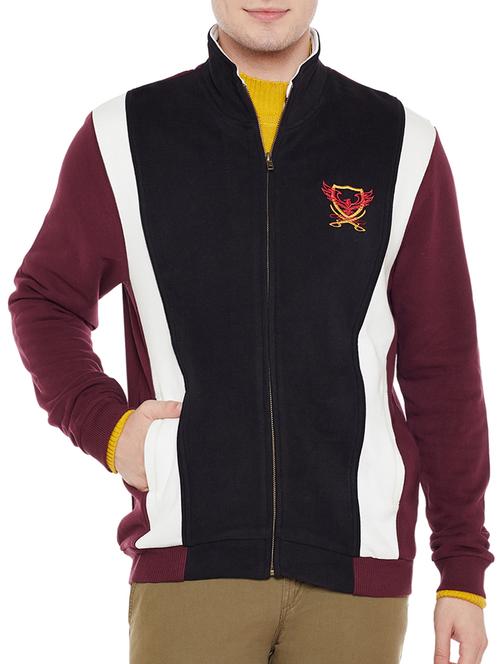 colour block fleece casual jacket - 14238653 - Very Small Image - 1
