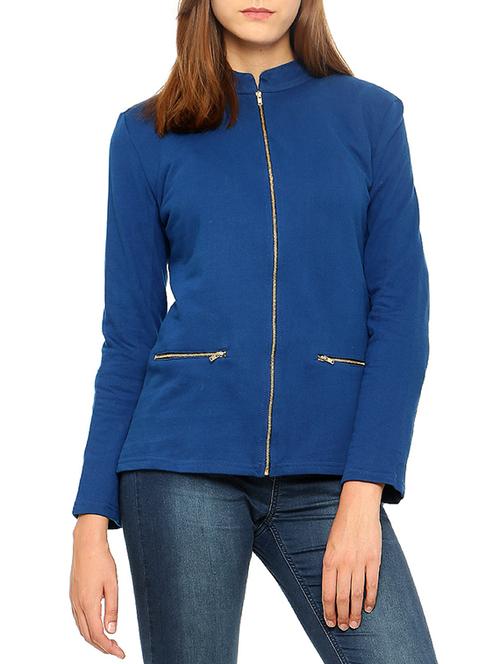 solid blue fleece jacket - 14242296 - Very Small Image - 1