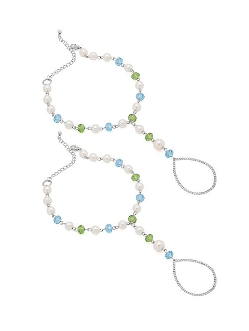 silver metal anklets and payal - 14243192 - Very Small Image - 1