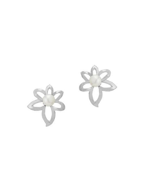 silver brass studs earrings - 14244286 - Very Small Image - 1