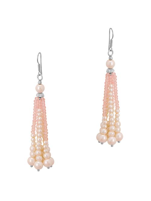 pink brass pearl earrings - 14244392 - Very Small Image - 1