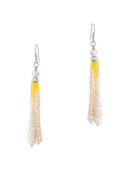 silver brass pearl earrings - 14244393 - Very Small Image - 1