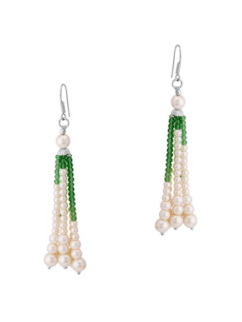silver brass pearl earrings - 14244395 - Very Small Image - 1