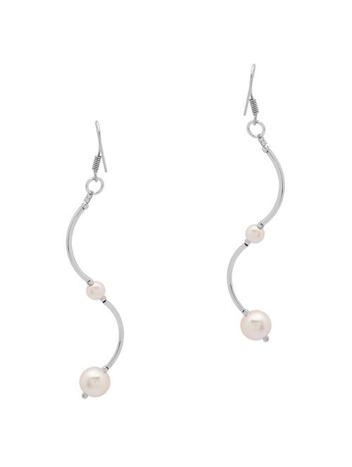 silver brass drop earrings - 14244405 - Very Small Image - 1