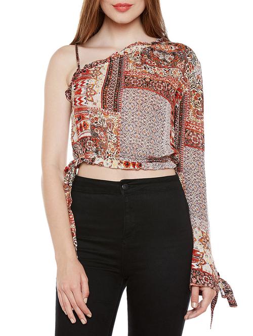 grey printed viscose top - 14246677 - Very Small Image - 1