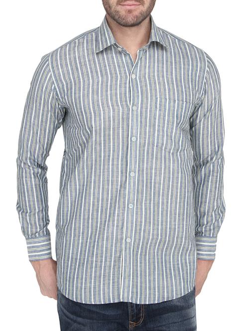 blue cotton casual shirt - 14247908 - Very Small Image - 1