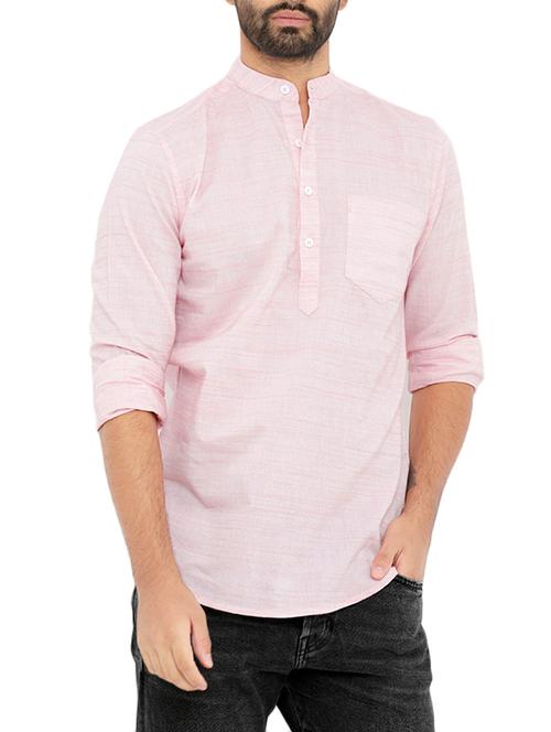 pink cotton short kurta - 14247981 - Very Small Image - 1
