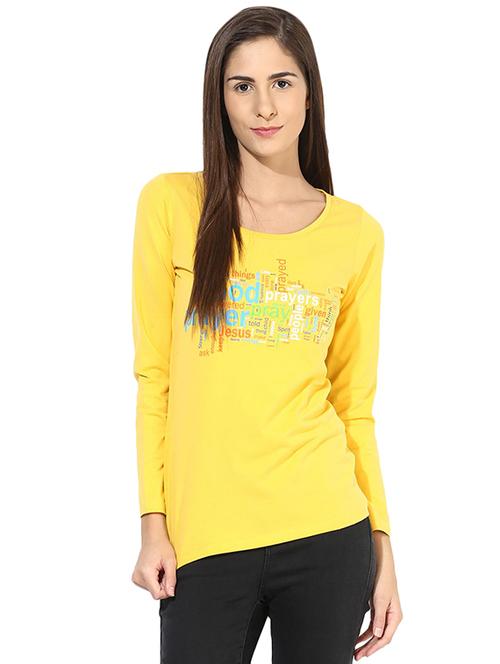 yellow cotton lycra tee - 14248307 - Very Small Image - 1