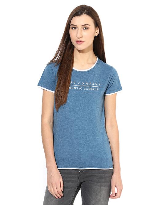 blue printed casual tee - 14248381 - Very Small Image - 1