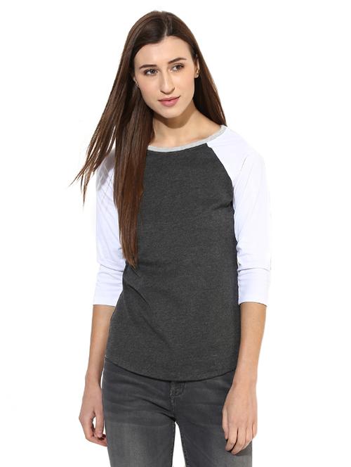 solid grey casual tee - 14248384 - Very Small Image - 1