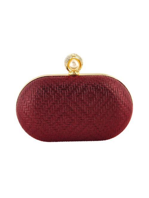 maroon leatherette box clutch - 14249728 - Very Small Image - 1