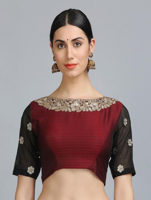 kaanchie nanggia black embroidered stitched blouse - 14251100 - Very Small Image - 1