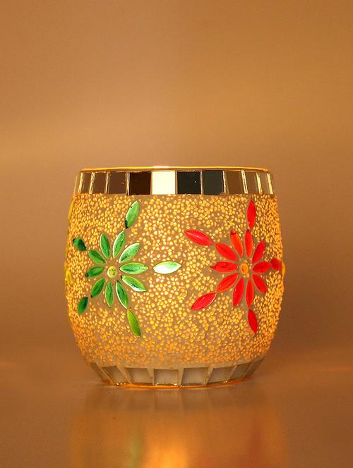 new candle tealight votive decorated with colorful chips & beads(set of 6) - 14251409 - Very Small Image - 1