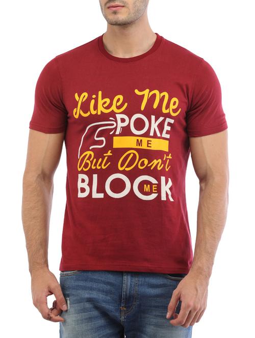 maroon cotton t-shirt - 14253521 - Very Small Image - 1