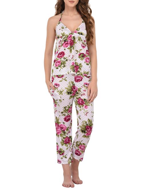 halter neck top with pajama set - 14254186 - Very Small Image - 1
