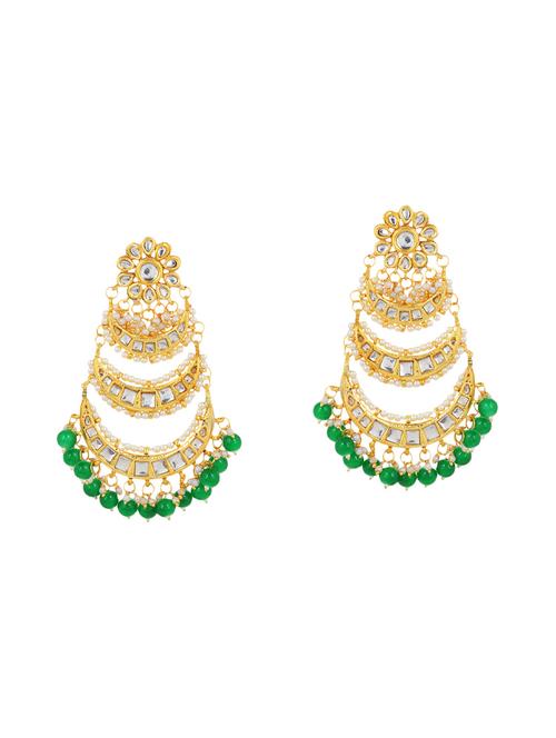 green brass chandballi earring - 14259465 - Very Small Image - 1