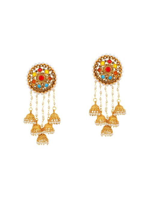 multi colored brass drop earring - 14259468 - Very Small Image - 1