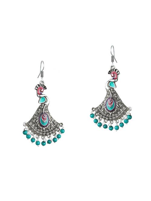 silver brass drop earrings - 14260022 - Very Small Image - 1