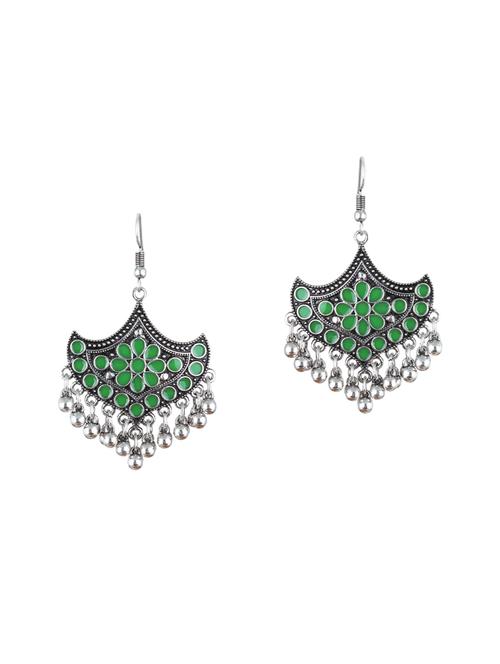 silver brass drop earrings - 14260045 - Very Small Image - 1