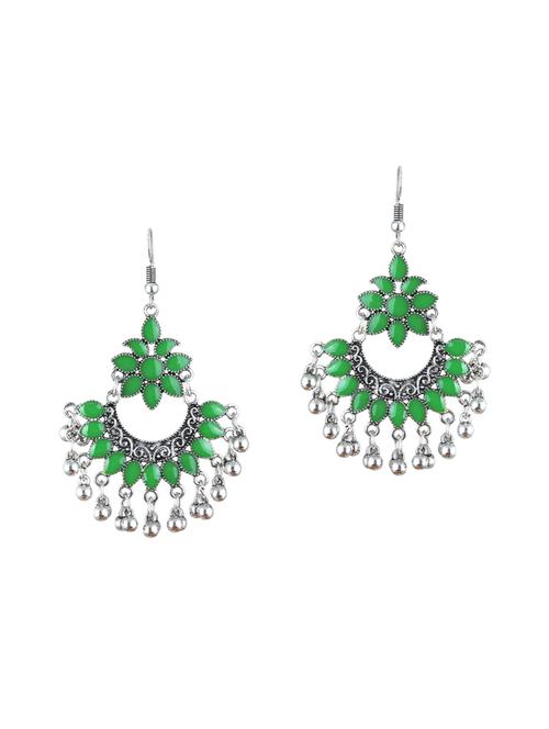 silver brass drop earrings - 14260051 - Very Small Image - 1