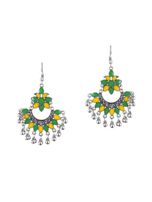silver brass drop earrings - 14260054 - Very Small Image - 1