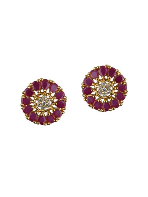 red brass studs earring - 14260086 - Very Small Image - 1
