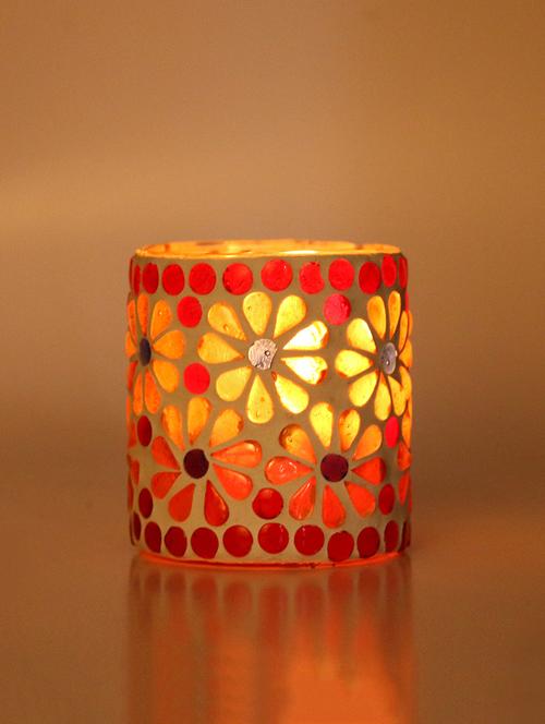 new design candle votive decorated with colorful chips & beads(set of 2) - 14261431 - Very Small Image - 1