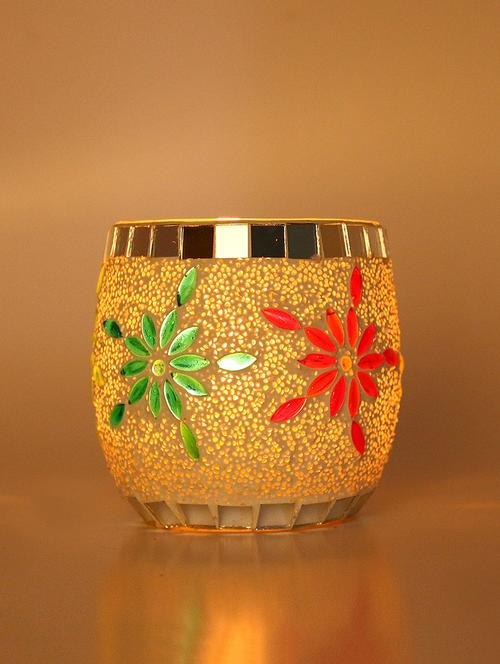 new design candle votive decorated with colorful chips & beads(set of 2) - 14261436 - Very Small Image - 1