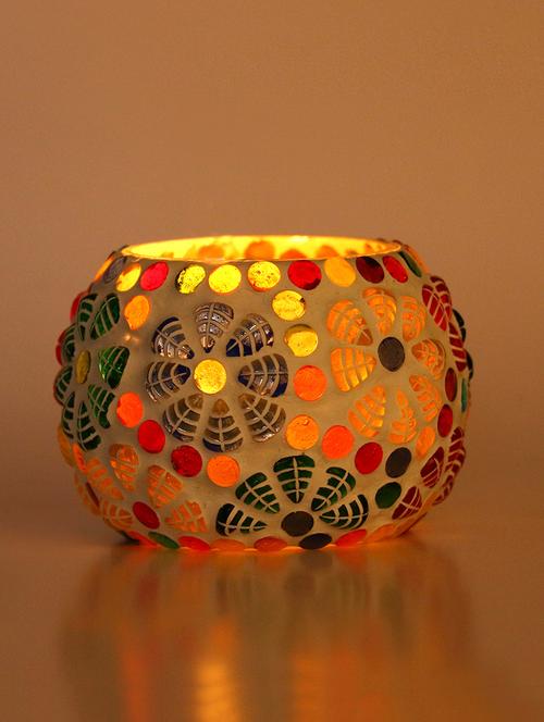 new design candle votive decorated with colorful chips & beads(set of 2) - 14261443 - Very Small Image - 1