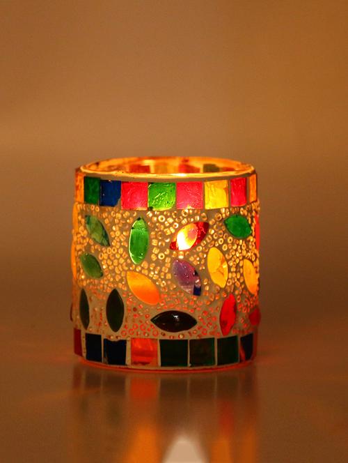 new design candle votive decorated with colorful chips & beads(set of 3) - 14261453 - Very Small Image - 1