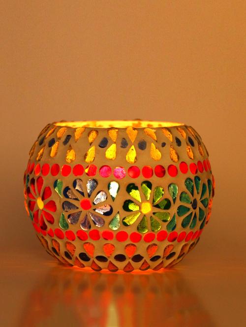 new design candle votive decorated with colorful chips & beads(set of 3) - 14261462 - Very Small Image - 1