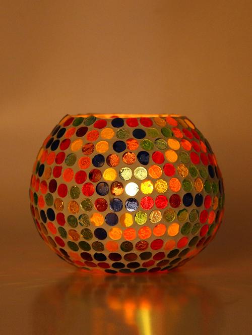 new design candle votive decorated with colorful chips & beads(set of 4) - 14261469 - Very Small Image - 1