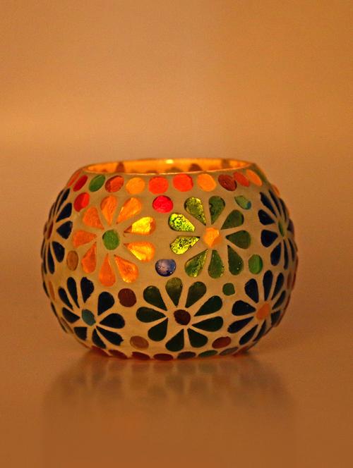 new design candle votive decorated with colorful chips & beads(set of 4) - 14261478 - Very Small Image - 1