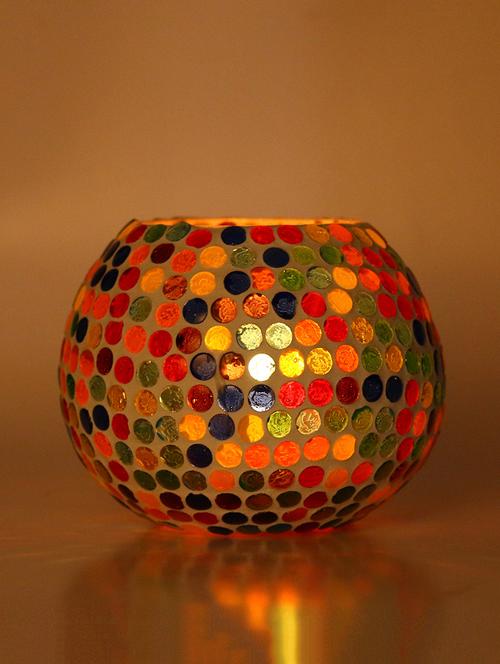 new design candle votive decorated with colorful chips & beads(set of 5) - 14261487 - Very Small Image - 1