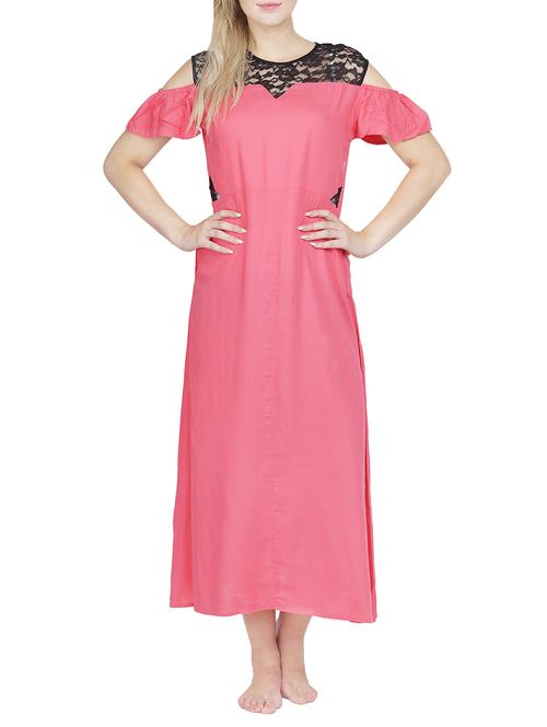 pink viscose gown - 14261896 - Very Small Image - 1