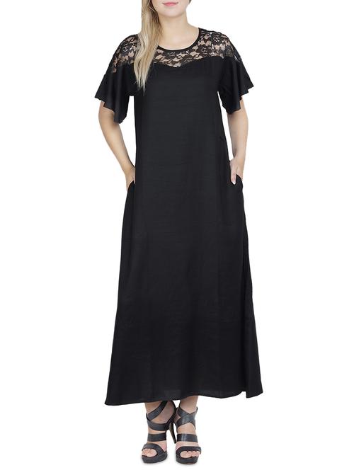 black viscose gown - 14261908 - Very Small Image - 1