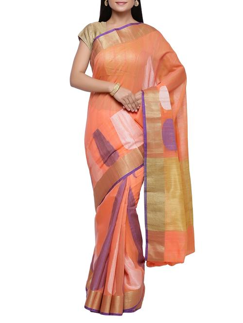 zari pallu woven saree with blouse - 14262944 - Very Small Image - 1