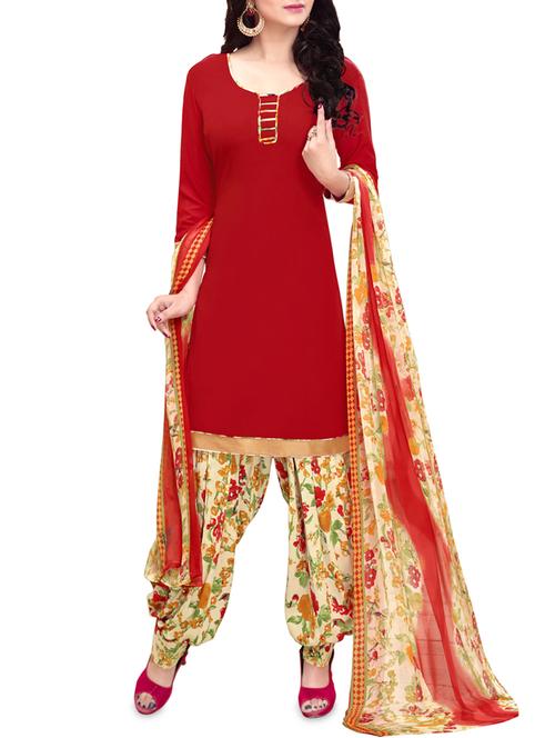 solid unstitched patiyala suit - 14264227 - Very Small Image - 1