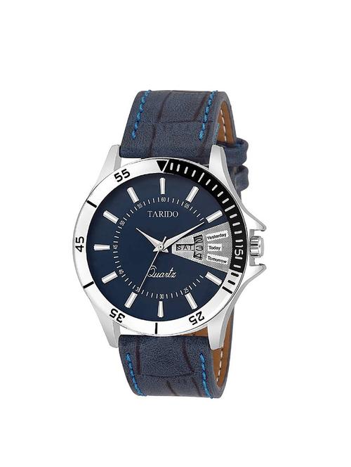 tarido new style day & date blue dial men watch - 14264566 - Very Small Image - 1